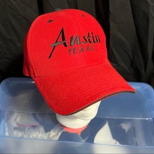 Austin Texas Baseball Cap Hat Red